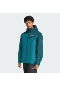 Adidas - Kurtka Terrex Multi 2.5L Rain.Rdy. Kolor: zielony. Materiał: materiał. Sport: turystyka piesza