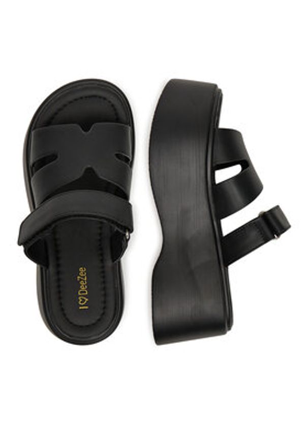 DeeZee Klapki 8791-2 Czarny. Kolor: czarny. Materiał: materiał, syntetyk