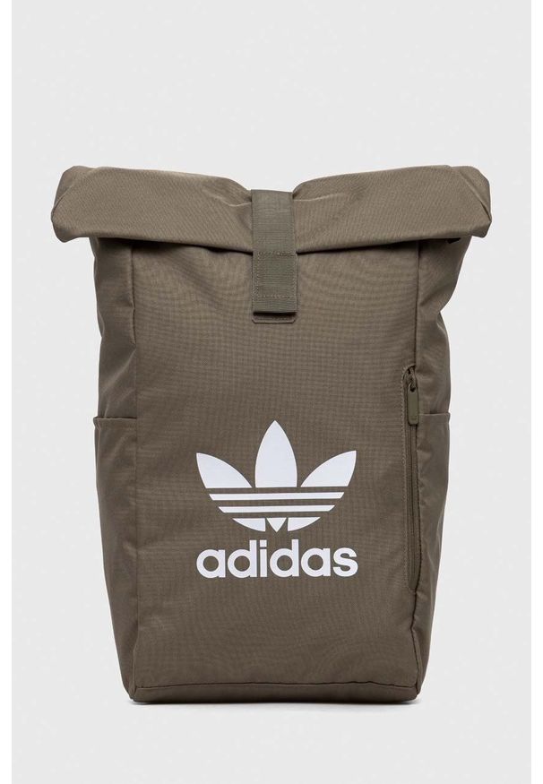 adidas Originals plecak kolor zielony duży z nadrukiem. Kolor: zielony. Materiał: materiał. Wzór: nadruk