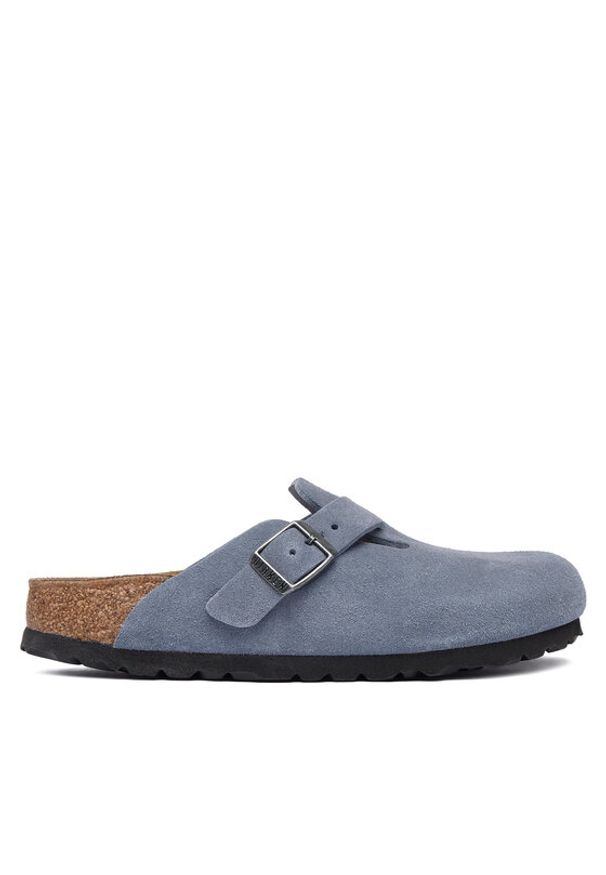 Birkenstock Klapki Boston 1032727 Niebieski. Kolor: niebieski. Materiał: zamsz, skóra