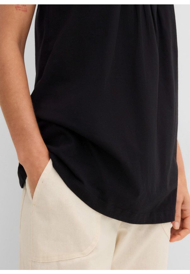 bonprix - Długi top. Kolor: czarny. Długość: długie. Styl: elegancki