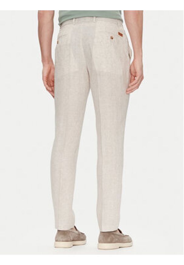 JOOP! Chinosy 17 JT-79Sake12 30045892 Beżowy Slim Fit. Kolor: beżowy. Materiał: len