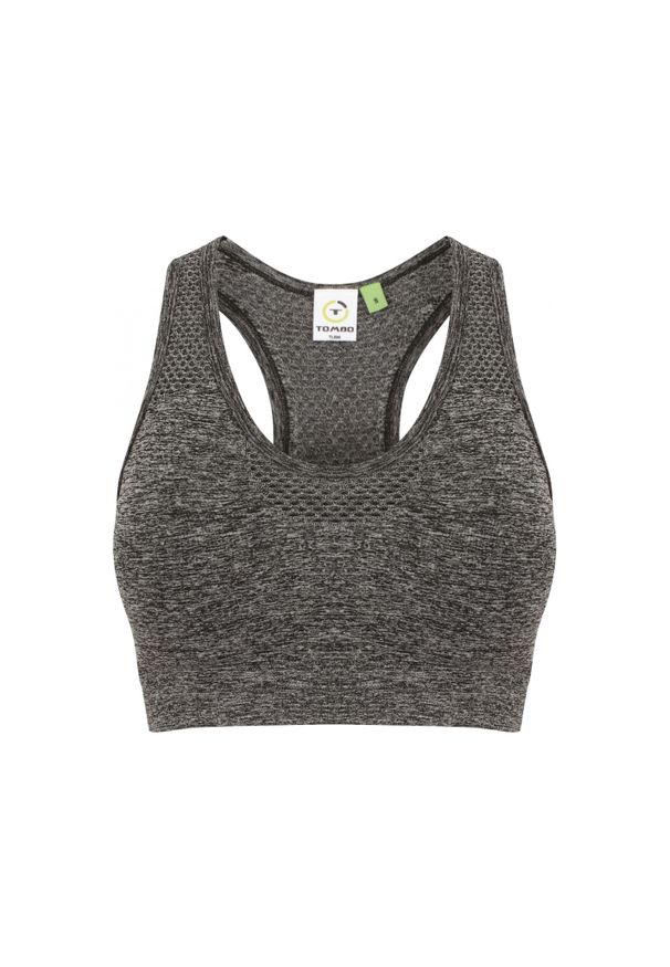 TOMBO - Bezszwowy biustonosz dla kobiet Tombo. Kolor: szary. Sport: fitness