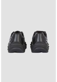 Balmain - BALMAIN Czarne sneakersy Run-row-leather & Nylon, Rozmiar 45. Kolor: czarny. Materiał: nylon. Sport: bieganie