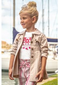 Mayoral płaszcz dziecięcy kolor beżowy. Okazja: na co dzień. Kolor: beżowy. Styl: casual #3