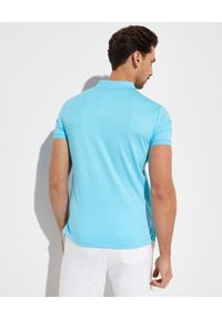 Ralph Lauren - RALPH LAUREN - Niebieska koszulka polo Slim Fit. Typ kołnierza: polo. Kolor: niebieski. Materiał: bawełna, prążkowany. Wzór: haft #5
