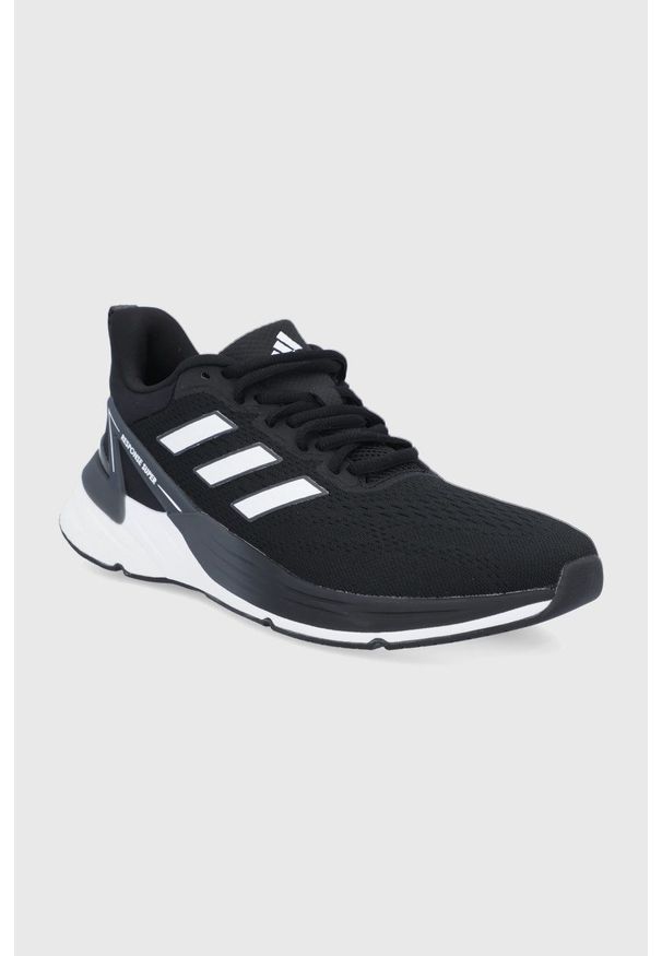 Adidas - adidas Buty kolor czarny. Zapięcie: sznurówki. Kolor: czarny. Materiał: guma. Sport: bieganie