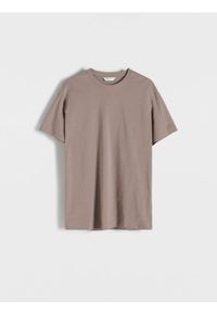 Reserved - T-shirt regular fit - brązowy. Kolor: brązowy. Materiał: bawełna, dzianina