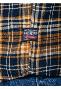 Big-Star - Koszula męska flanelowa w kratę granatowo-pomaraŅczowa Kolisar 403. Okazja: na co dzień. Kolor: niebieski. Materiał: jeans, tkanina, materiał. Wzór: kolorowy, kratka. Styl: casual #4