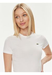 Lacoste T-Shirt TF7218 Biały Slim Fit. Kolor: biały. Materiał: bawełna #4