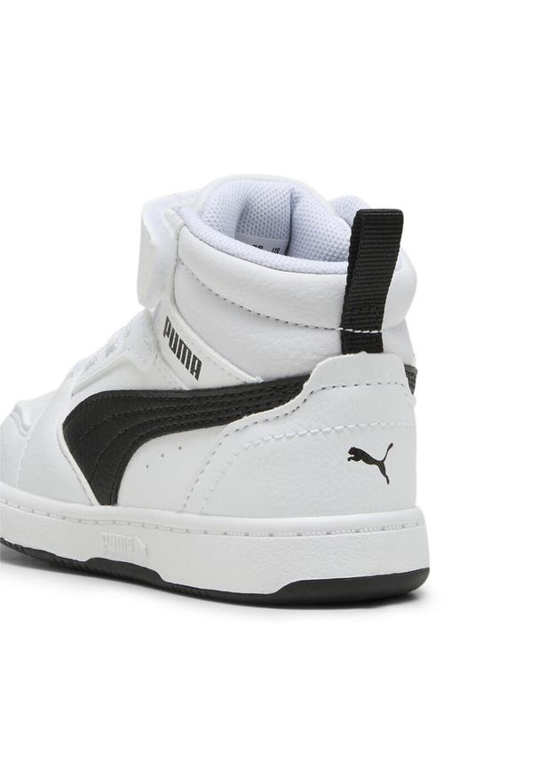 Puma - Buty do chodzenia dla dzieci PUMA Rebound V6 Mid. Kolor: czarny, biały, wielokolorowy. Sport: turystyka piesza