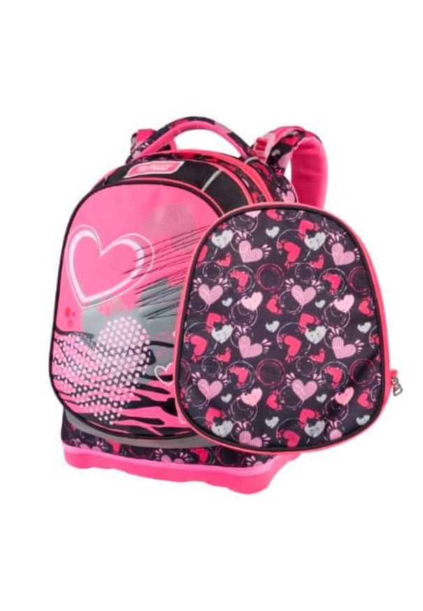 Target Docelowy plecak szkolny, Serce, różowo-czarne. Kolor: czarny, różowy, wielokolorowy