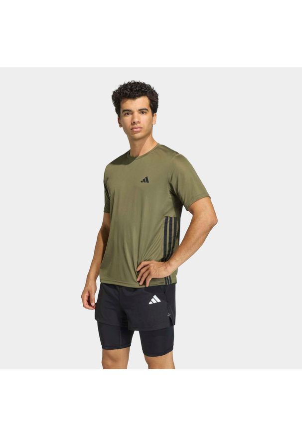 Adidas - Koszulka fitness męska ADIDAS Workout Essentials Base. Kolor: zielony. Materiał: skóra, materiał. Technologia: ClimaCool (Adidas). Sport: fitness