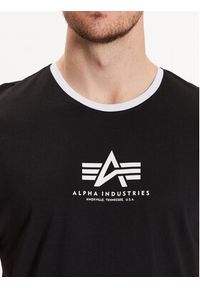 Alpha Industries T-Shirt Basic T Contrasts 106501 Czarny Regular Fit. Kolor: czarny. Materiał: bawełna #5