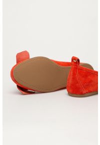 Wojas Baleriny skórzane kolor różowy na płaskim obcasie. Nosek buta: okrągły. Kolor: pomarańczowy. Materiał: skóra. Obcas: na obcasie. Wysokość obcasa: niski #3