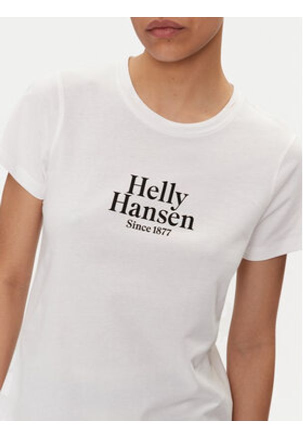 Helly Hansen T-Shirt W Core Graphic T-Shirt 54080 Biały Regular Fit. Kolor: biały. Materiał: bawełna