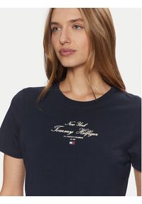 TOMMY HILFIGER - Tommy Hilfiger T-Shirt WW0WW43895 Granatowy Regular Fit. Kolor: niebieski. Materiał: bawełna