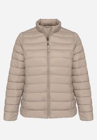 Born2be - Beżowa Pikowana Kurtka o Prostym Kroju z Niską Stójką Zeniva. Okazja: na co dzień, na spacer. Typ kołnierza: kołnierzyk stójkowy. Kolekcja: plus size. Kolor: beżowy. Materiał: dzianina, jeans. Styl: casual #6