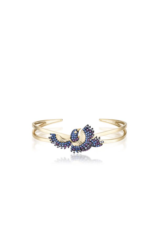 W.KRUK - Bransoletka srebrna Preludium Paradise Birds. Materiał: srebrne. Kolor: srebrny. Wzór: gładki, kolorowy, aplikacja