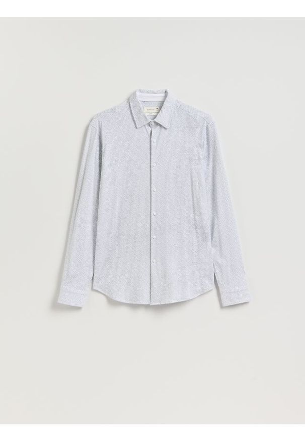 Reserved - Bawełniana koszula slim fit - biały. Kolor: biały. Materiał: bawełna