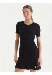 Calvin Klein Jeans Sukienka dzianinowa LV047F325G Czarny Slim Fit. Kolor: czarny. Materiał: bawełna #1