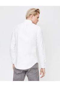 Ralph Lauren - RALPH LAUREN - Biała koszula Oxford Slim Fit. Typ kołnierza: polo. Kolor: biały. Materiał: bawełna. Wzór: kolorowy. Styl: klasyczny, wizytowy #3