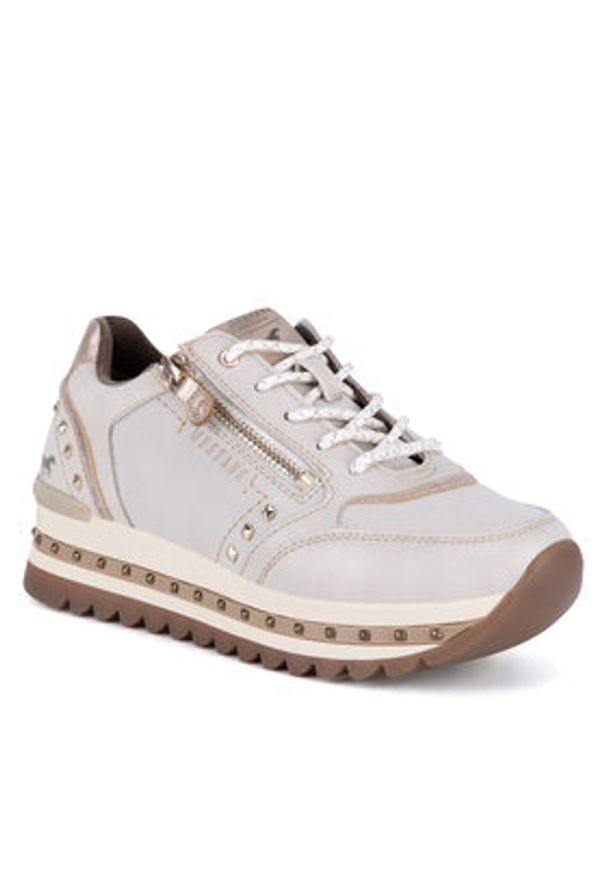 Mustang Sneakersy 1347-310 Beżowy. Kolor: beżowy. Materiał: materiał