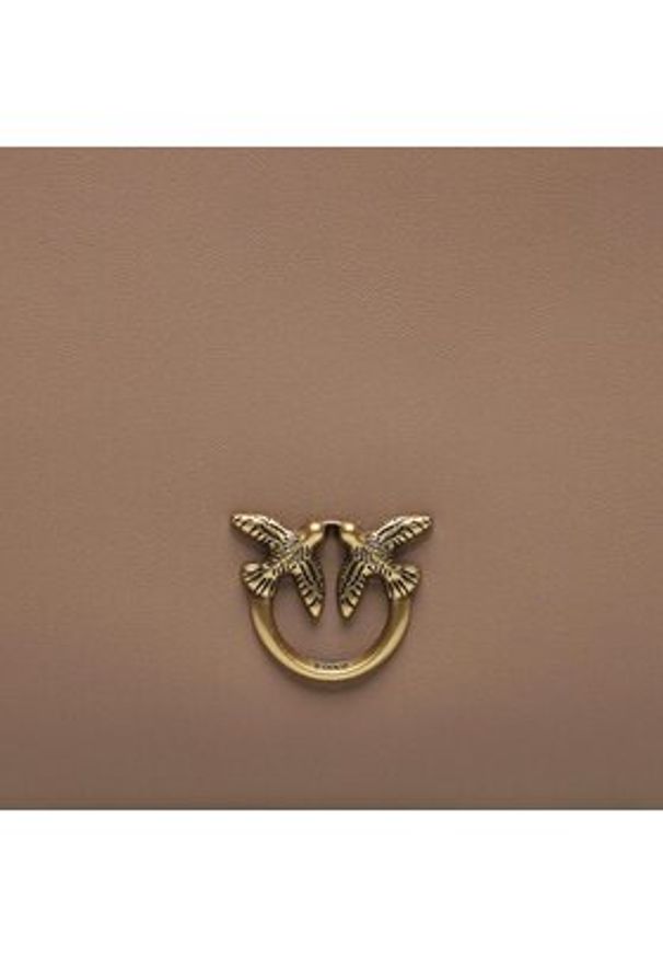 Pinko - PINKO Torebka Flat Classic AI 23-24 PCPL 100455 A0F1 Beżowy. Kolor: beżowy. Materiał: skórzane