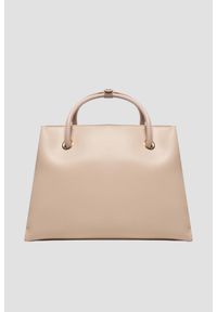 Valentino by Mario Valentino - VALENTINO Beżowa shopperka Alexia. Kolor: beżowy. Wzór: aplikacja, paski #8