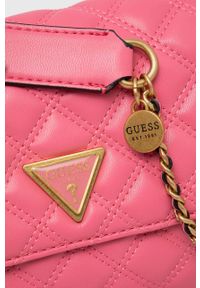 Guess torebka kolor różowy. Kolor: różowy. Materiał: pikowane. Rodzaj torebki: na ramię #5