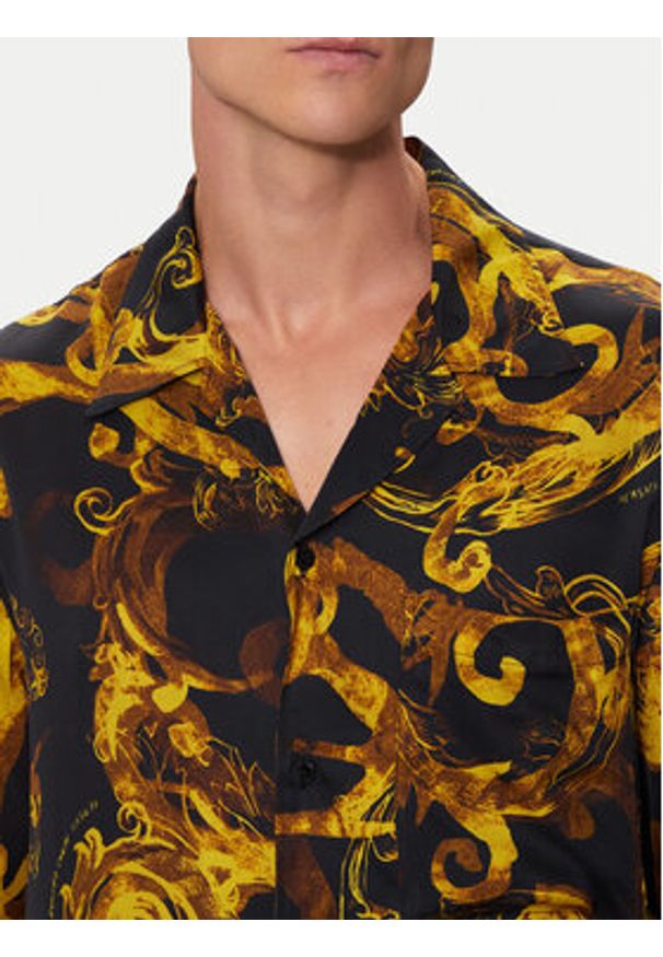 Versace Jeans Couture Koszula 76GAL2B0 Czarny Regular Fit. Kolor: czarny. Materiał: wiskoza