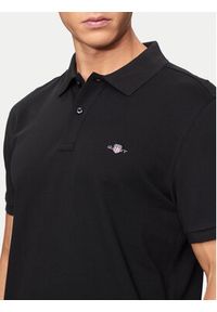 GANT - Gant Polo Shield 2220 Czarny Slim Fit. Typ kołnierza: polo. Kolor: czarny. Materiał: bawełna #3