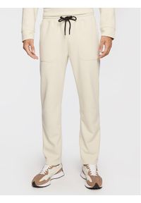 Sisley Spodnie dresowe 322WSF006 Beżowy Regular Fit. Kolor: beżowy. Materiał: dresówka, bawełna #1