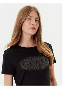 Guess T-Shirt V5YI08 J1314 Czarny Regular Fit. Kolor: czarny. Materiał: bawełna