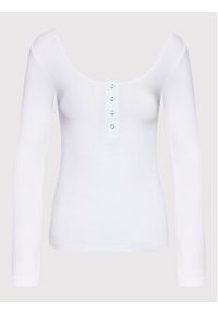 Pieces Bluzka Kitte 17101437 Biały Slim Fit. Kolor: biały. Materiał: bawełna #5