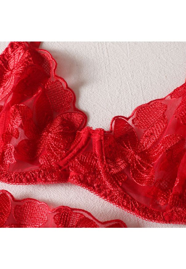 Intica - Komplet bielizny z regulowanymi paskami i przezroczystymi wstawkami Zakira. Kolor: niebieski. Materiał: materiał, skóra. Wzór: paski