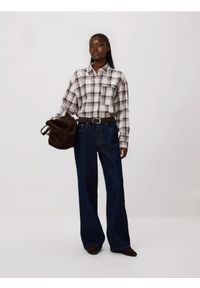 Reserved - Koszula w kratę - złamana biel. Materiał: tkanina, bawełna, wiskoza #1