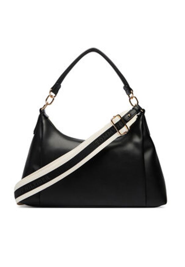 TOMMY HILFIGER - Tommy Hilfiger Torebka Th Essential Shoulder Bag AW0AW18374 Czarny. Kolor: czarny. Materiał: skórzane