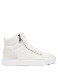 Calvin Klein Sneakersy Classic Cup Mid Laceup Zip Lth YM0YM01428 Biały. Kolor: biały. Materiał: skóra