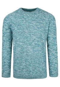 Oryginalny Sweter Męski Pioneer – Bawełna – Melanżowa Tkanina - Kolor Morski (Jasny). Kolor: niebieski. Materiał: bawełna. Wzór: melanż. Sezon: lato #1