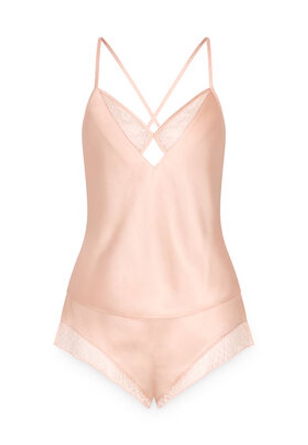 Triumph Piżama A Weekend To Remember 10225050 Beżowy Regular Fit. Kolor: beżowy. Materiał: syntetyk