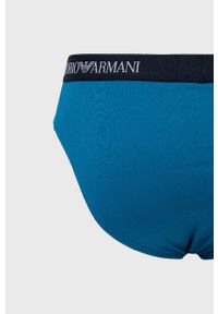 Emporio Armani - Slipy (3-pack). Kolor: niebieski. Materiał: bawełna, dzianina #6