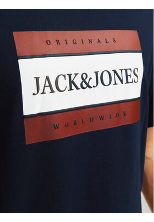Jack & Jones - Jack&Jones T-Shirt Fredeiksberg 12262492 Granatowy Regular Fit. Kolor: niebieski. Materiał: bawełna