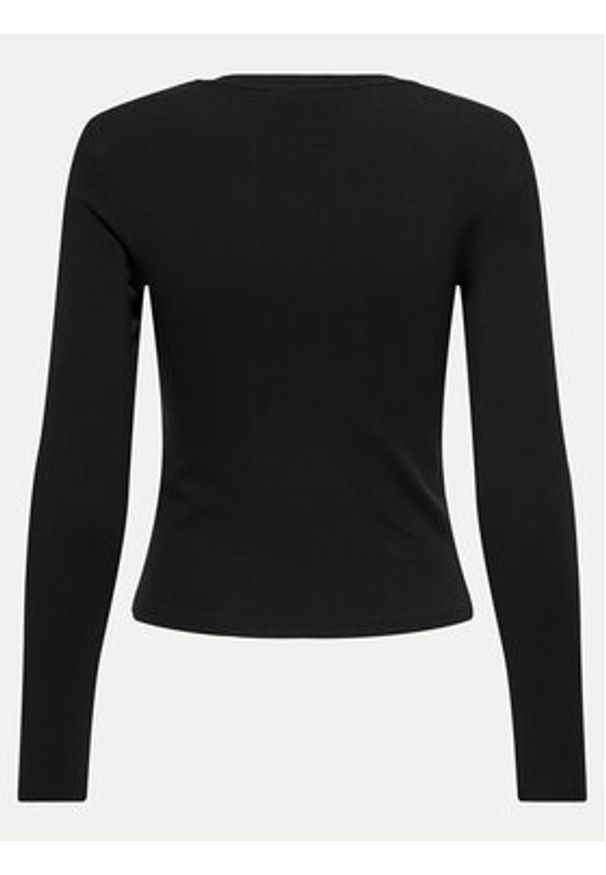 only - ONLY Bluzka Riley 15323159 Czarny Slim Fit. Kolor: czarny. Materiał: bawełna