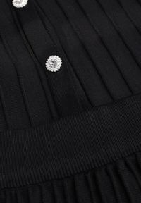 Renee - Czarny Komplet z Wiskozą Bluzka z Guzikami i Baskinką i Spódnica Narinna. Kolor: czarny. Materiał: wiskoza #7