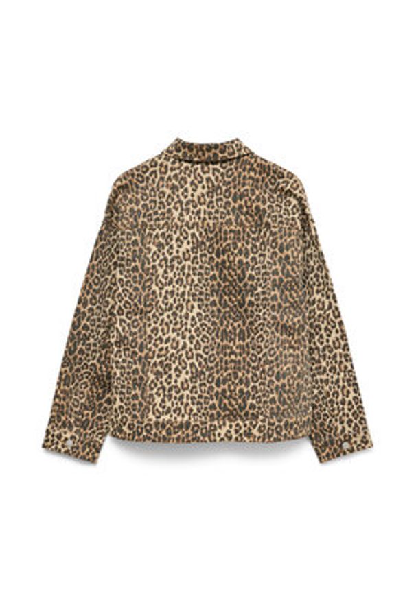 Vero Moda Kurtka jeansowa Tessa 10329961 Brązowy Oversize. Kolor: brązowy. Materiał: bawełna