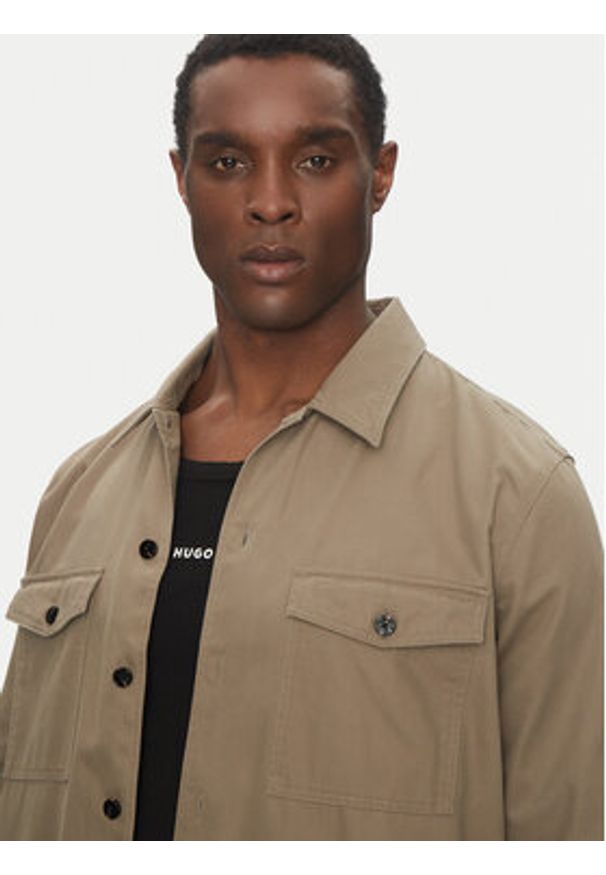Hugo - HUGO Kurtka jeansowa Enalu 50468744 Brązowy Oversize. Kolor: brązowy. Materiał: bawełna