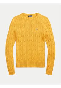 Polo Ralph Lauren Sweter 211891640022 Żółty Slim Fit. Typ kołnierza: polo. Kolor: żółty. Materiał: bawełna #4