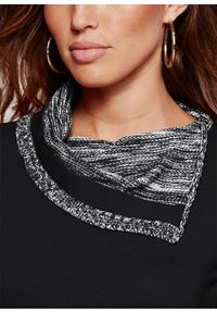 bonprix - Sukienka dzianinowa. Typ kołnierza: kolnierz wykładany. Kolor: czarny. Materiał: dzianina. Długość rękawa: długi rękaw #2