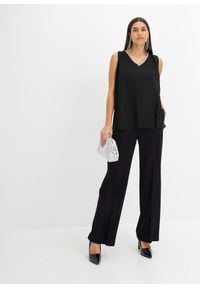 bonprix - Lekkie spodnie Marlena z wiskozą. Kolor: czarny. Materiał: wiskoza. Styl: elegancki #2